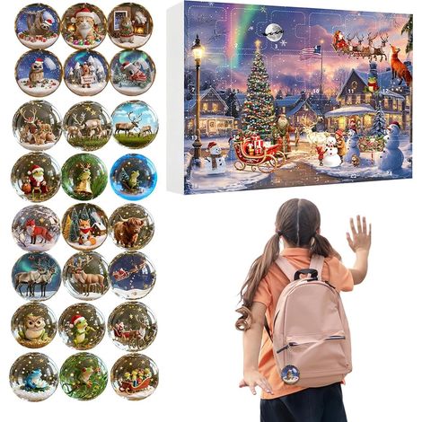 Calendrier De L'Avent De Noël 2025 Ornements Animaux 24 Jours décorations Charmes Animaux Sapin Noël Compte À Rebours Avent Pour Maison Fêtes Mur Fenêtre Porte (1/5)