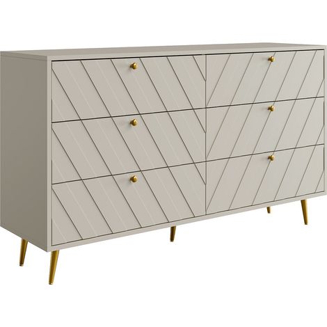 Comò 6 cassetti Beige  - TEODA di PASCAL MORABITO