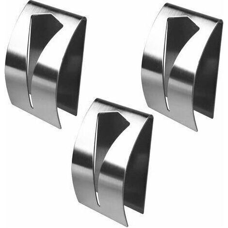 Alovez - Juego de 3 soportes autoadhesivos para toallas, soportes de acero inoxidable para toallas de cocina, toallero de metal para pared, gancho plateado para toallas, gancho para toallas de cocina (1/5)