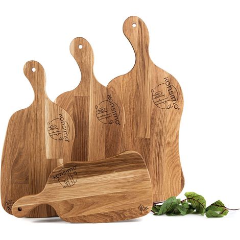 KONSIMO LIVO Schneidebrett-Set (4tlg.), Eiche geölt (1/5)