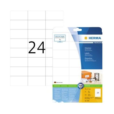 HERMA Etiketten Premium A4 weiß 70x37 mm Papier 600 St. (4390) (1/5)