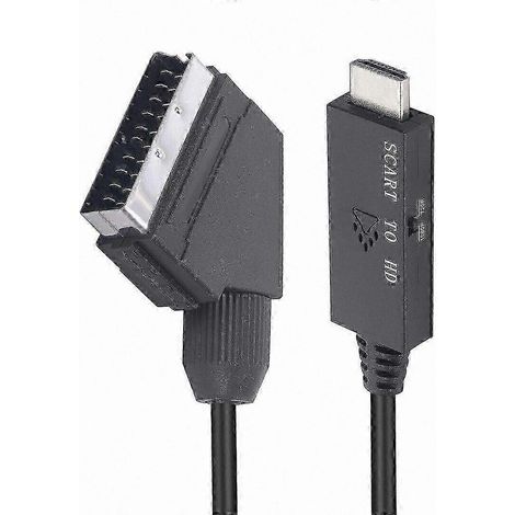 Adaptateur HDMI vers SCART, câble convertisseur vidéo pour TV et console, connexion universelle, compatible avec divers appareils, qualité robuste, transmission audio-vidéo stable. (1/5)