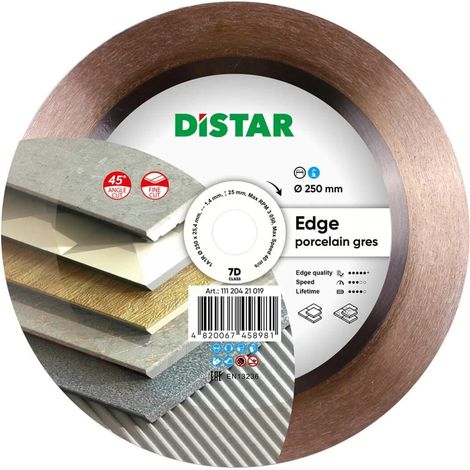 Borde de disco de diamante Distar 250 x 1,4 x 25 x 25,4 (1/3)