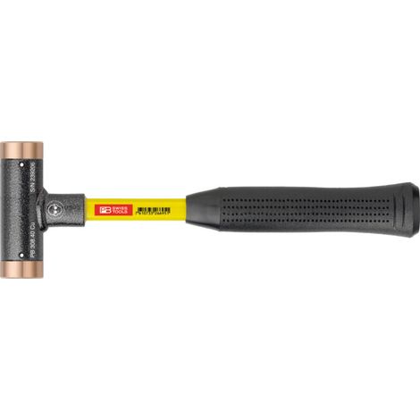 PB Swiss Tools Maillet anti-rebond avec embouts en cuivre Manche en Superglas, Diamètre de la tête du maillet: 32 mm