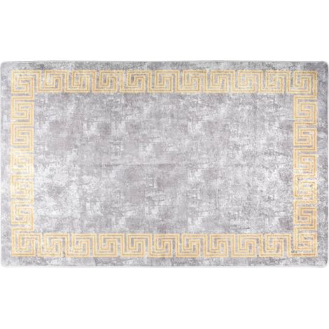 Tapis de salon Style Moderne Tapis de sol - Tapis lavable antidérapant 80x150 cm Gris BV225530 - BonneVie (1/5)