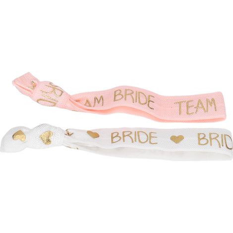22 Attaches-Cheveux Ajustables pour Demoiselles d'Honneur, Polyester Rose/Blanc, Accessoires Coiffure Mariage, Idée Cadeau HM2242302 (1/5)
