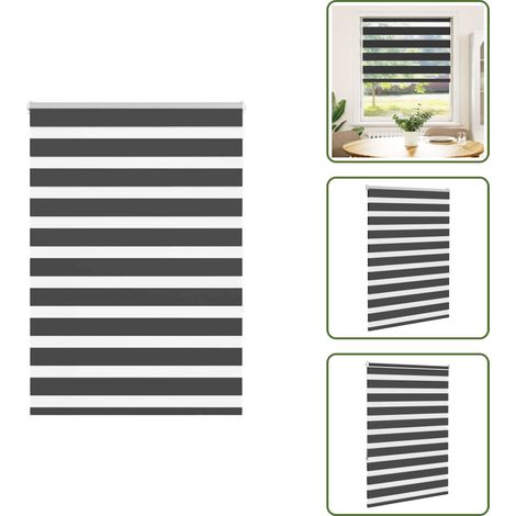 vidaXL Zebrarollo Schwarz 100x150 cm Stoffbreite 95,9 cm Polyester (1/5)