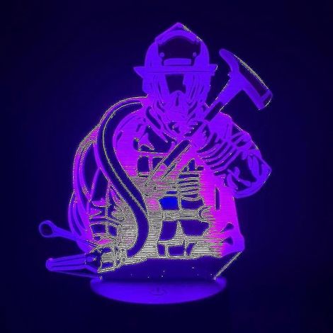 Lampe de chevet LED 3D pompier à changement de couleur (1/2)