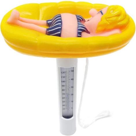 Floating pool thermometer, shock-resistant, cartoon design, for measuring the water temperature of swimming pools and spas - AquaForge (1/5)