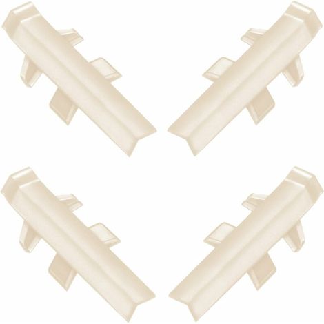 4x Connecteur angle intérieur rentrant jonction d'angle 90° pour profil décoratif bande d'étanchéité plinthe Finition Coin Plan de travail Cuisine Salle de bain Meuble Protection, en plastique beige (1/3)