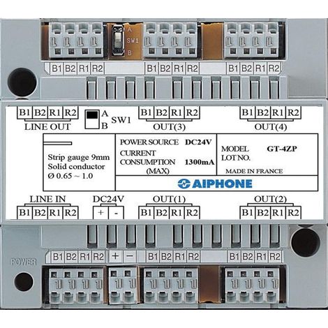 Distributeur d'étages 4 directions pour alim. ps2420dm pour moniteurs gt wi-fi - AIPHONE GT4ZP