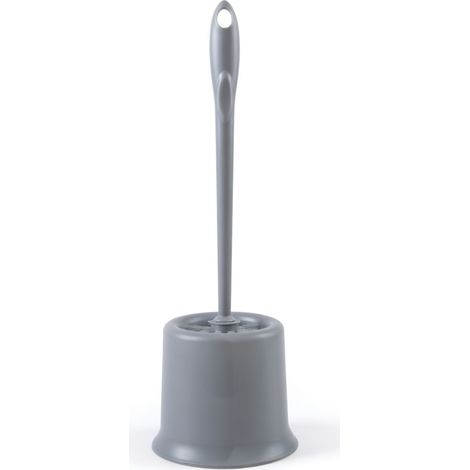 Brosse de toilettes avec support, grise — set japonais 2 pièces à manche long en plastique (1/5)
