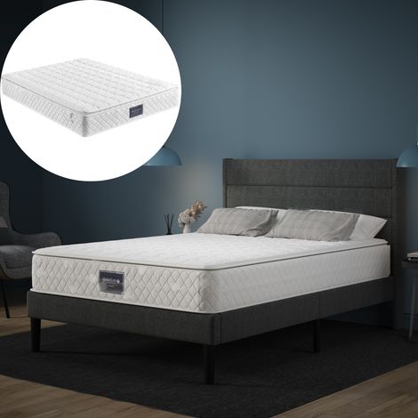 Materasso a molle insacchettate 140x200 cm, altezza 25 cm, materasso a molle insacchettate 7 zone, rigidità H3, confortevole e traspirante, antibatterico e antiacaro - Bianco