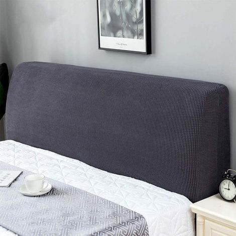 Housse de tête de lit gris métallisé à protection intégrale - 180 cm (Convient aux têtes de lit de 180 à 200 cm) (1/5)
