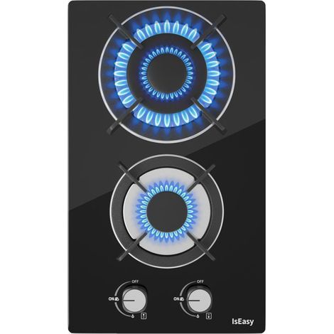 Placa de gas ISEASY 2 fuegos de vidrio empotrable