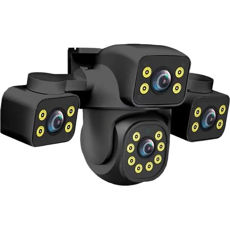 Caméra de Surveillance vidéo à 3 objectifs 15mp, réseau WiFi, CCTV, sans Fil, Moniteur 360, caméras de sécurité extérieures étanches(15MP WiFi 128G Card) (1/5)