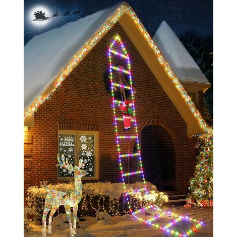 LED-Weihnachtsmann-Leiter 3 m, bunte Weihnachtsbeleuchtung (1/5)