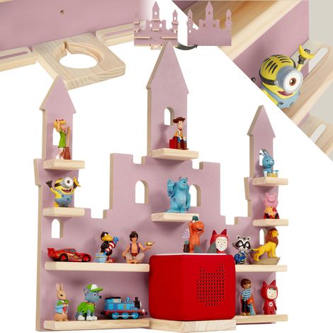 Tectake – Étagère murale pour figurines Tonie – Dimensions 59 x 15,5 x 58 cm – Capacité 15 kg – Montage facile avec socle inclus (1/5)