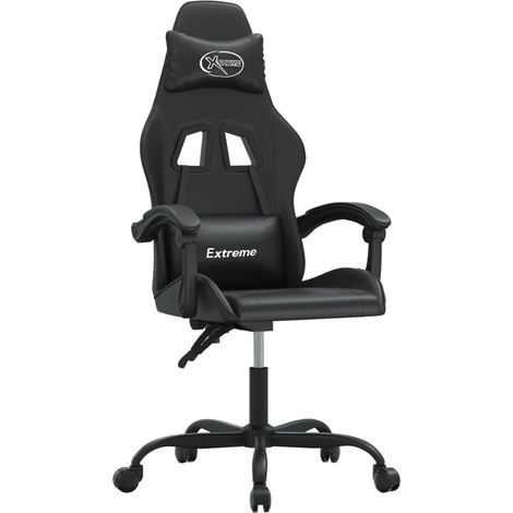 Chaise de jeu Chaise de Gaming pivotante Noir Similicuir (1/5)