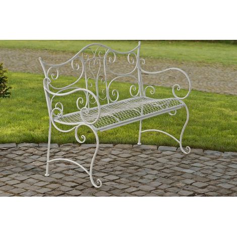 CLP – Banc de jardin antique Tara en fer forgé – 2 places – Dimensions 113x47x89 cm – Facile à monter et à entretenir (1/9)