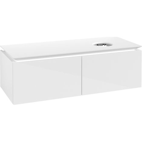 Lavabo VB US Legato 1200x380x500mm, 2 tiroirs extractibles, vasque à droite, blanc brillant (1/2)