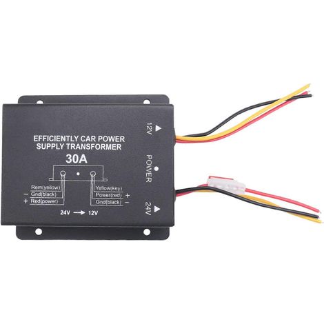 Convertisseur abaisseur 24 V vers 12 V 30 A pour voiture, camion, bus, modification audio DVD, alimentation efficace pour véhicule (1/5)
