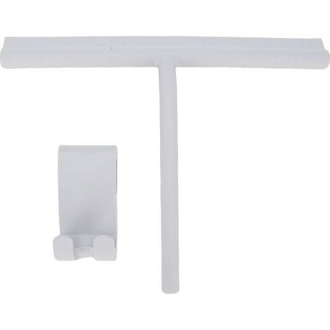 Raclette de fenêtre en Silicone, haute efficacité, économie de travail, douche avec crochet pour verre, salle de bains, miroir, carrelage, gris L. (1/5)