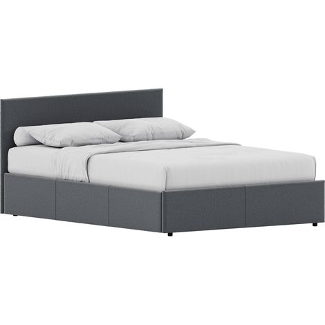 Veronica Double Ottoman Bed, Light Grey Linen & Gel Memory Foam Pocket Spring Mattress, Double (1/5)