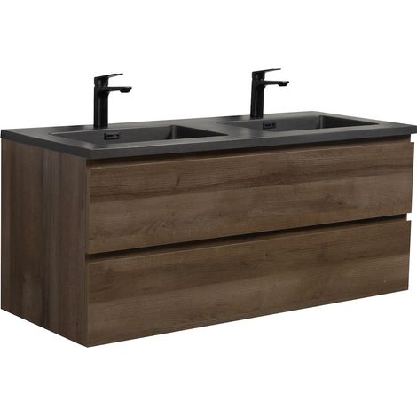 Meuble de salle de bain Angela 120 cm - Badplaats - lavabo noir