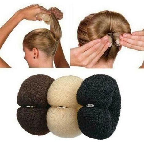Set of 3 hair rollers, black/beige/brown, 4x22cm (1/5)