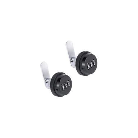 Lot de 2 serrures à code mécanique 3 chiffres – Serrure à came 19 × 30 mm, noir, pour armoire, casier, tiroir, boîte aux lettres (1/5)