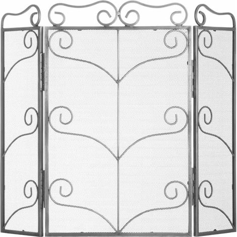 Heavy Large Antique Fire Screen - Metal/Steel - L2 x W85 x H75 cm - Silver