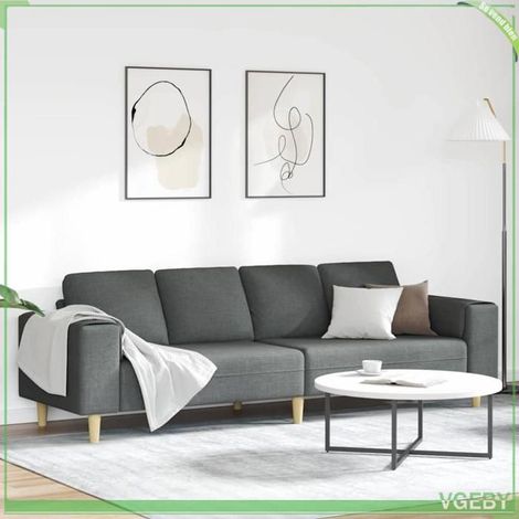 Canapé 4 places - 3335082 - Gris foncé - Tissu respirant - 250x77x76 cm (1/5)
