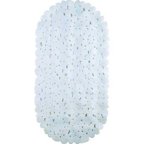 King Home TAPPETO INTERNO VASCA STONE BIANCO OVALE in PVC 67x34 cm (1/4)