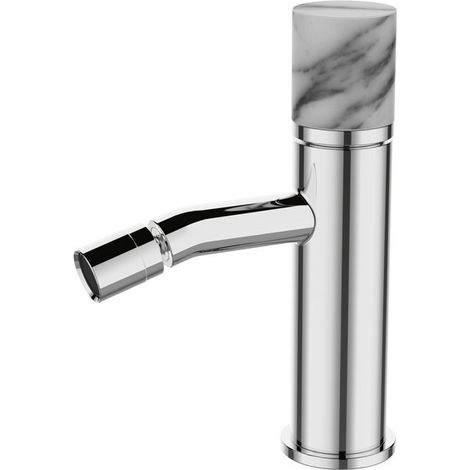 Miscelatore bidet finitura cromo con dettaglio in marmo bianco  MARMO-BIANCO kamalu