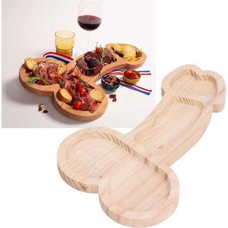 Assiette à apéritif de 40 cm couleur bois naturel, assiette de camping et de pique-nique, assiette pour plats cuisinés (côté gauche) (1/5)