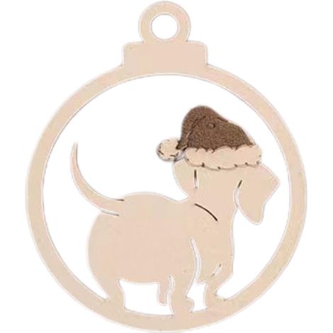 Pendentif Chien de Noël, Découpes de Noël en Bois, Découpes en Bois Artisanales de avec Griffe de Chien, décorations de noël de Mariage (1/5)
