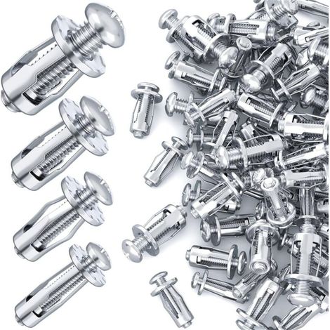 40 Stück M4 M5 M6 M8 Spreizmuttern, für Hohlwände, Eisen, Kunststoff, Sperrholz, Pressspanplatten, Hartfaserplatten, Silber