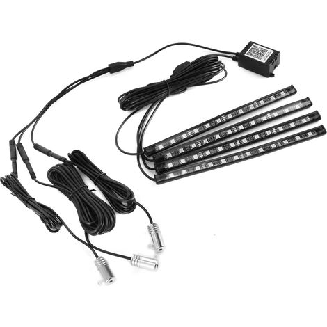 Auto-Innenraum-LED-Stimmungsbeleuchtung, kabellos, IP65 wasserdicht, Autodekoration, 3-teilig mit Lichtstreifen, stimmungsvolle Beleuchtung. (1/5)
