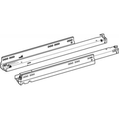 Coulisse Actro 5D pour tiroir bois avec amortissement Silent System - charge 70 kg - longueur 750 mm - 1 paire - HETTICH (1/8)