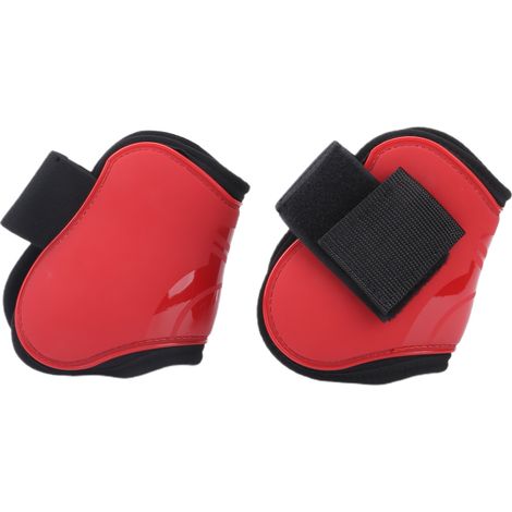 Guêtres de protection pour tendons de cheval, protections de boulets, coque en PU, rouge, Hind M (1/5)