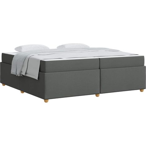vidaXL Materasso rigido - Struttura del letto Grigio scuro 200 x 200 cm Tessuto (1/5)