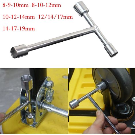 Clé à douille hexagonale 3 voies (8-10-12 mm) avec poignée en T pour vélos, outil de réparation à main (1/5)