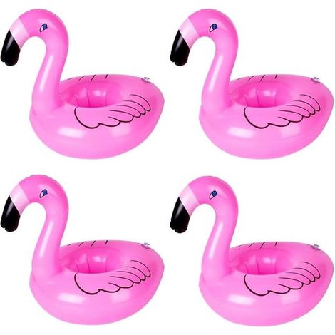Set mit 4 aufblasbaren Becherhaltern für Pool-Flamingos - Schwimmende Getränkehalter für Sommerpartys