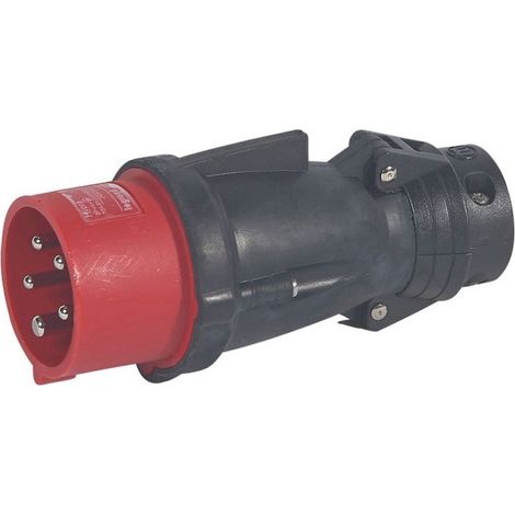 Legrand 052254 Hypra-Stecker, gerade – IP44 – 16 A – 380/415 V – 3P+N+T-Steckdose – Gummi