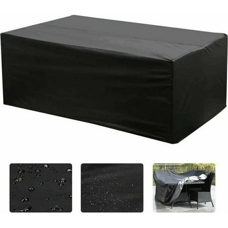 Housse De Jardin - Oxford 210D - Imperméable 3000 Pa - Résistante Aux UV - Pour Table Rectangulaire Extérieure - 213 x 132 x 74 cm - 1 Pièce (1/5)