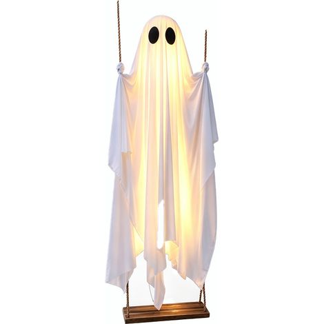 Décoration fantôme lumineux oscillant Halloween suspendu, lampe LED avec télécommande, accessoire fête (1/4)