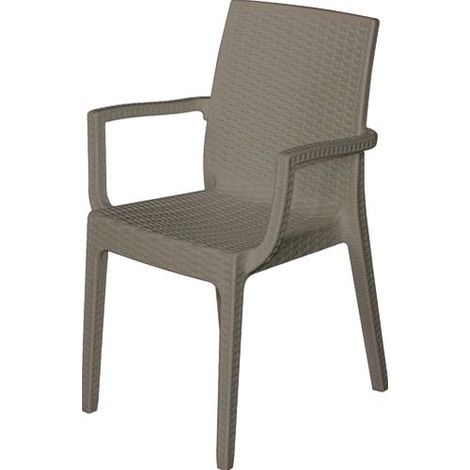 SEDIA da Giardino in RESINA con BRACCIOLI Mod. DAFNE Colore TORTORA