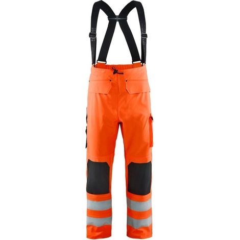 Pantalon de pluie à bretelles Blaklader haute visibilité Orange L (1/4)