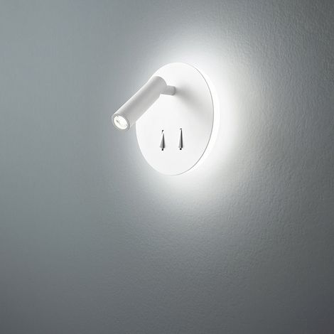 Applique in metallo verniciato bianco Plug LED 6W + 3W faretto spot 3000K CRI80 220-240V 50/60Hz 346Lm + 150Lm faretto spot biemissione